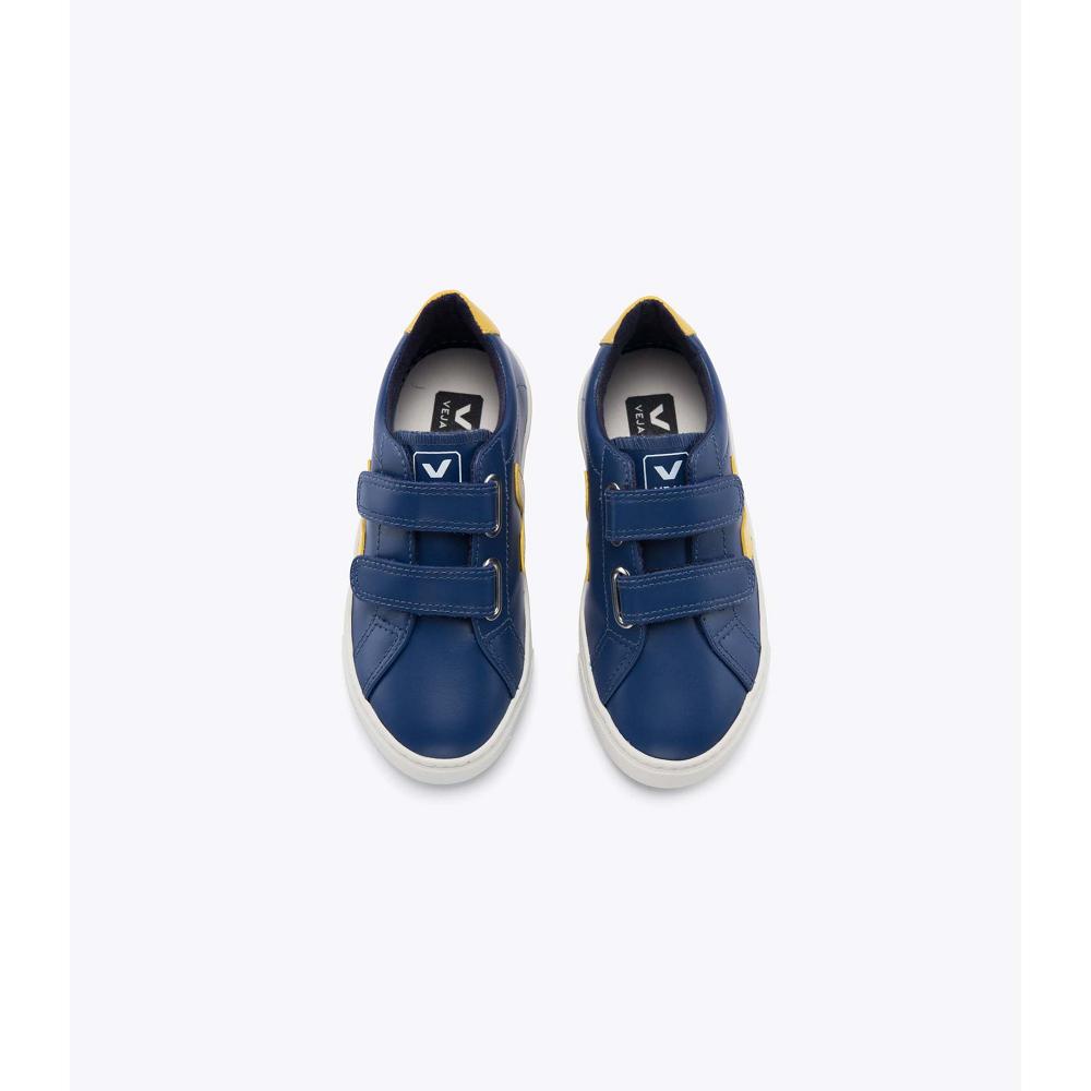 Veja ESPLAR LEATHER Tornacipő Gyerek Navy/Yellow | HU 813YXF